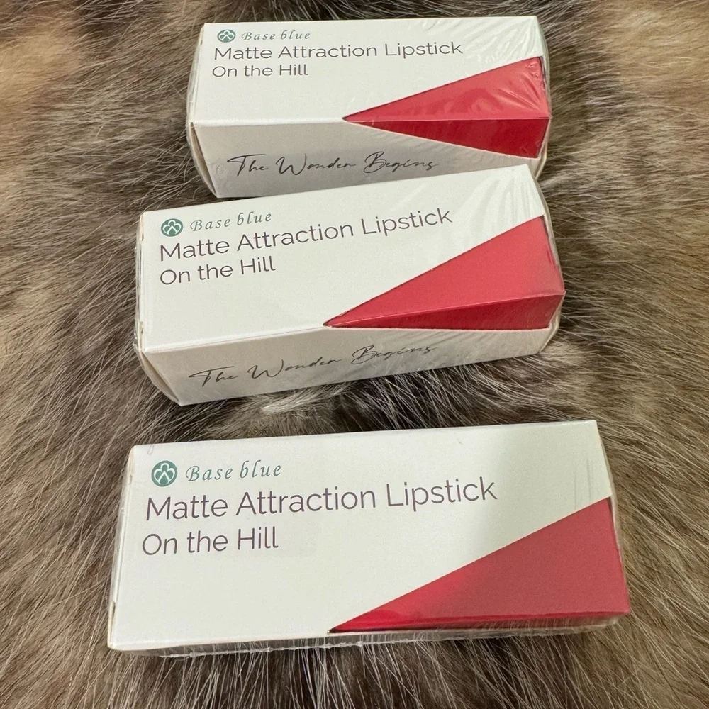Lot of‎ 3 Matte Attraction Lipstick Collection by Base Blue. shade “On the Hill”